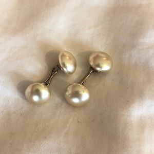 {Vintage} Faux Pearl Cuff Links